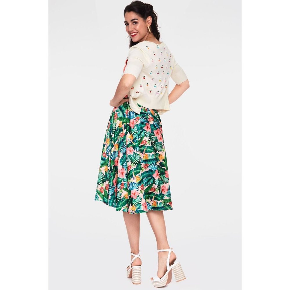 Voodoo Vixen Valentina Skirt in Tropical Print - Picture 4 of 4